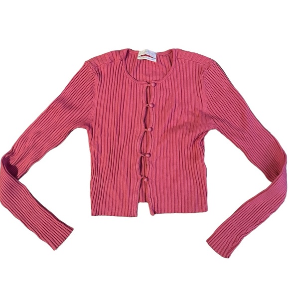 Urban Outfitters Pink Long Sleeve Cardigan Size Medium - Picture 2 of 5